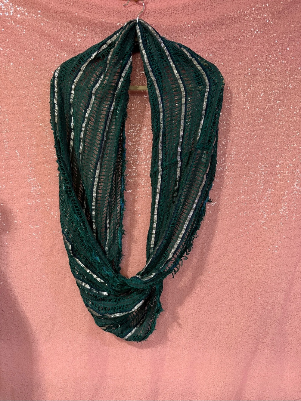 Charlies Forest Green Striped Infinity Scarf